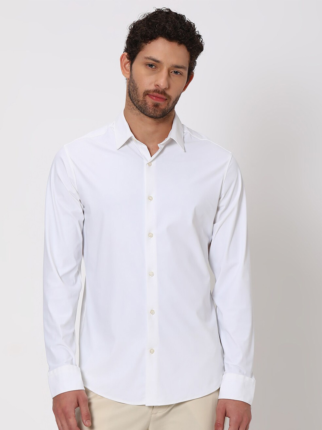 

Mufti Slim Fit Spread Collar Casual Shirt, White