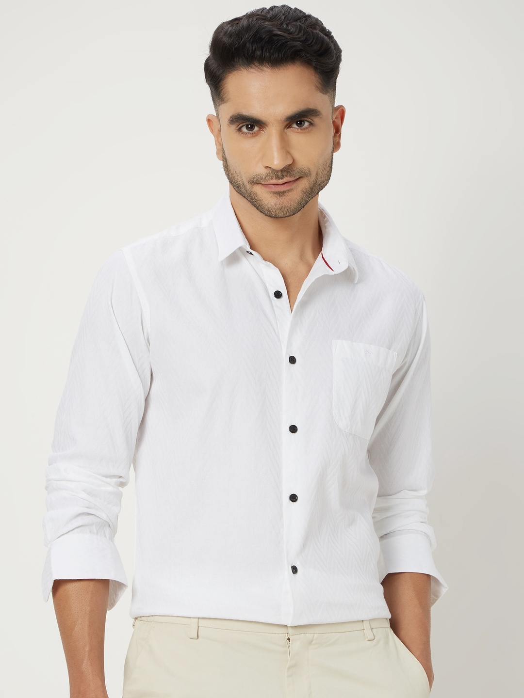 

Mufti Slim Fit Opaque Pure Cotton Casual Shirt, White