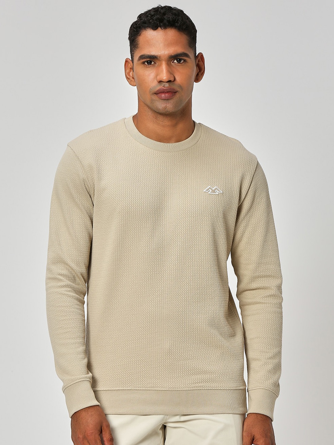 

Mufti Textured Long Sleeves Round Neck Sweatshirt, Beige