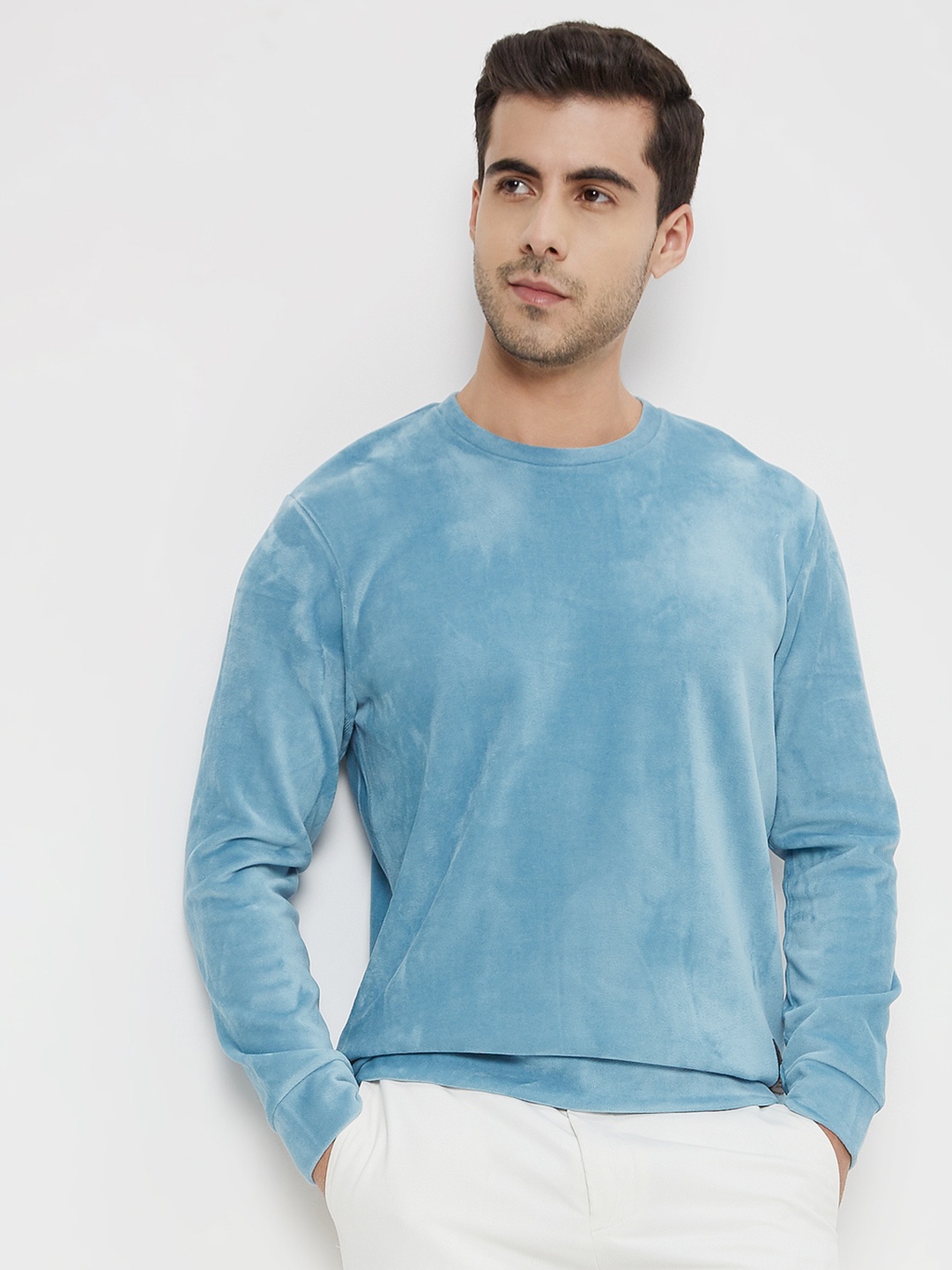 

Mufti Round Neck Long Sleeve Pullover Sweatshirt, Blue