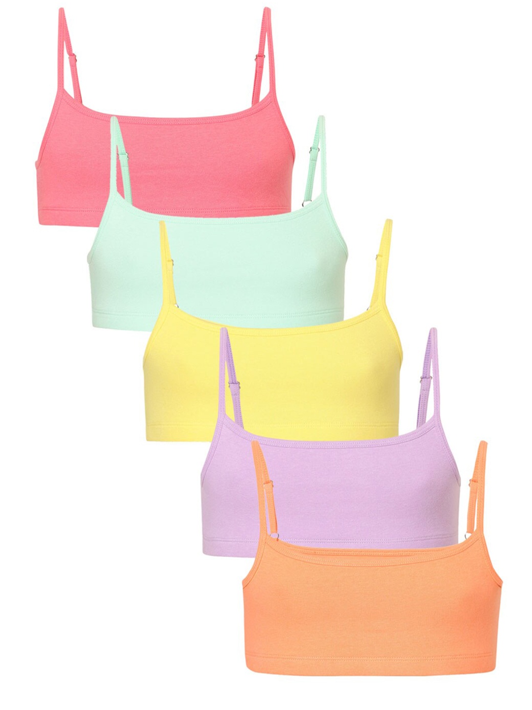 

Charm n Cherish Girls Pack Of 5 Full Coverage Beginners Bra - All Day Comfort, Red