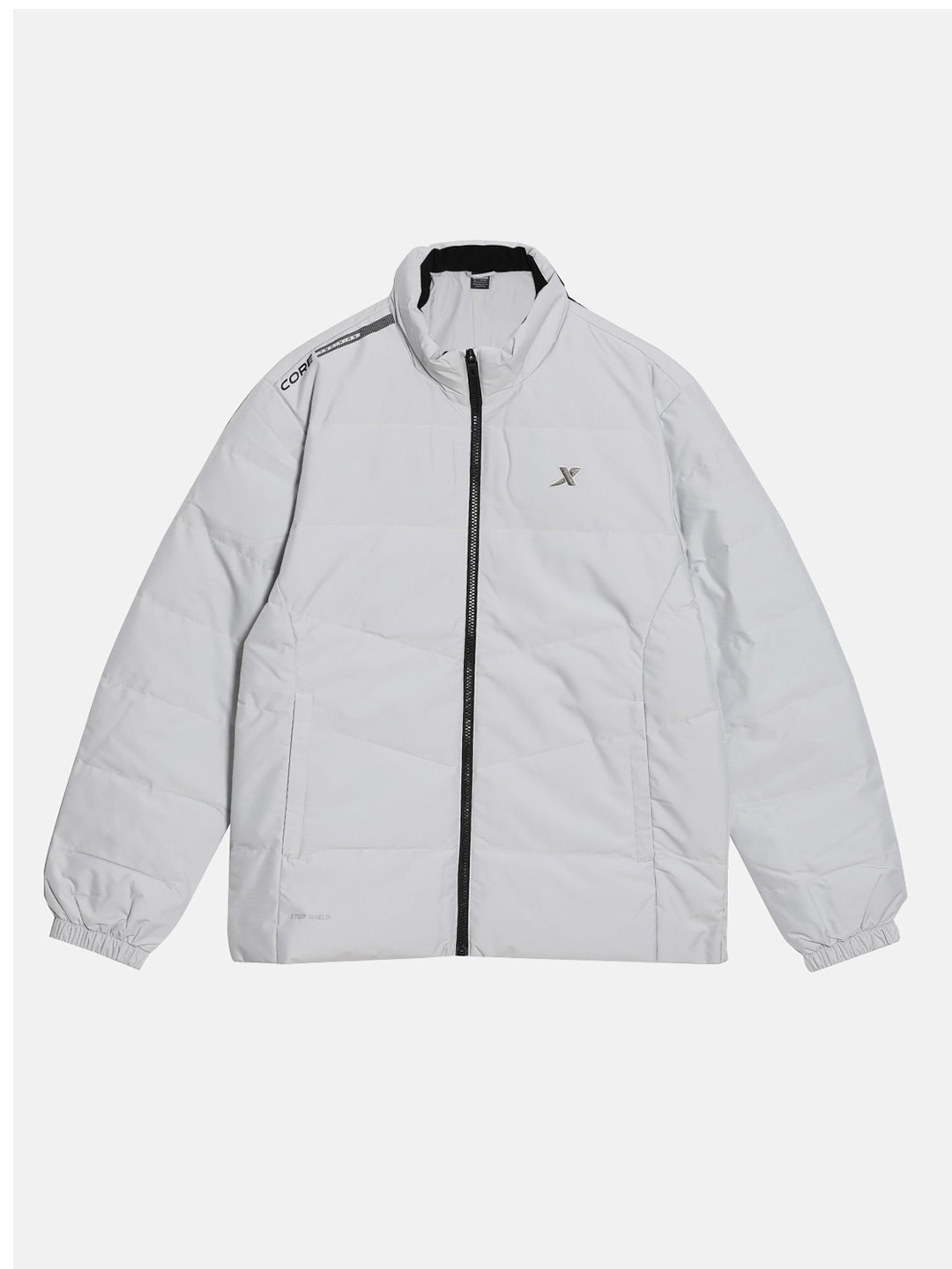 

Xtep Water Resistant Mock Collar Sporty Jacket, Grey