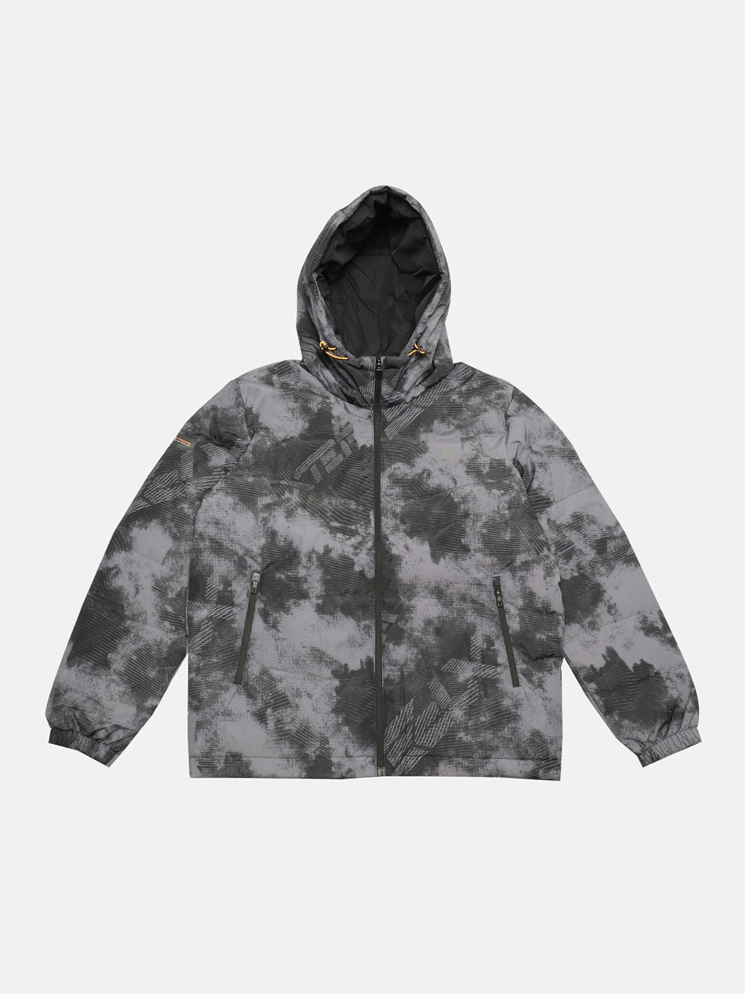 

Xtep Tie & Dye Water Resistant Hooded Sporty Jacket, Black