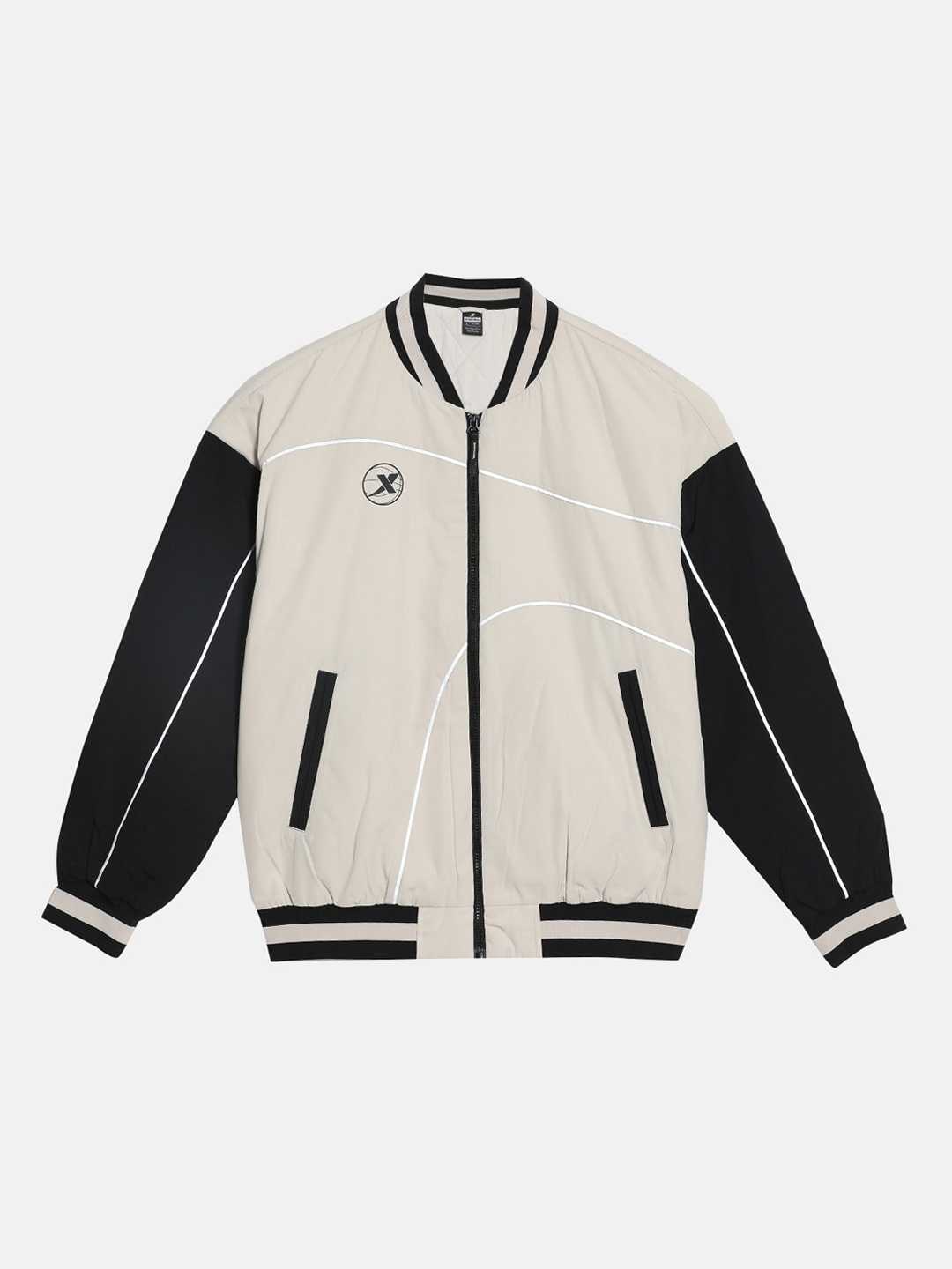 

Xtep Men Colourblocked Water Resistant Sports Jacket, White