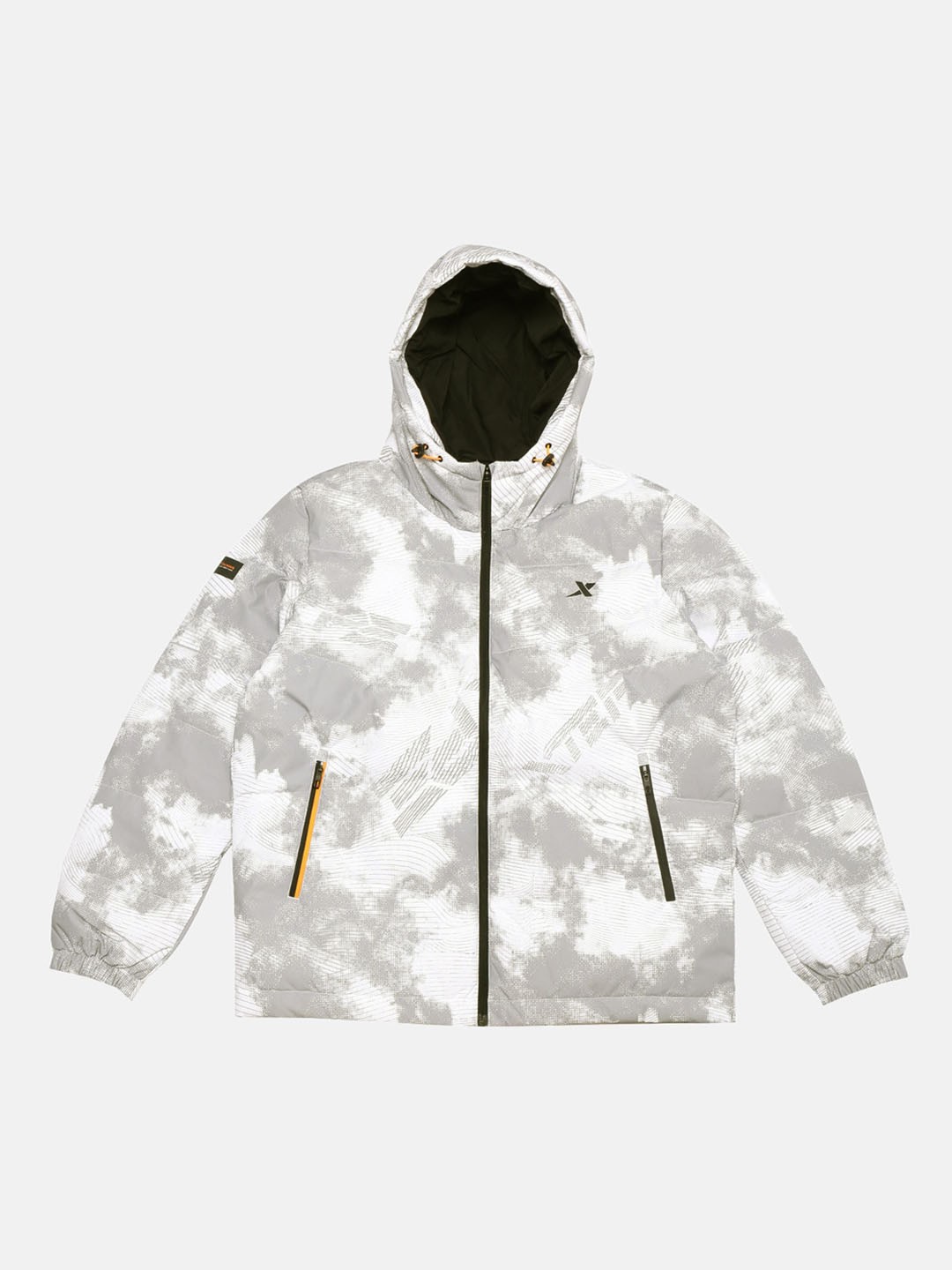 

Xtep Men Printed Water Resistant Hooded Bomber Jacket, White