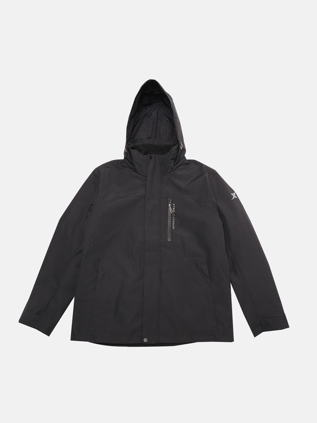 

Xtep Men Water Resistant Hooded Bomber Jacket, Black