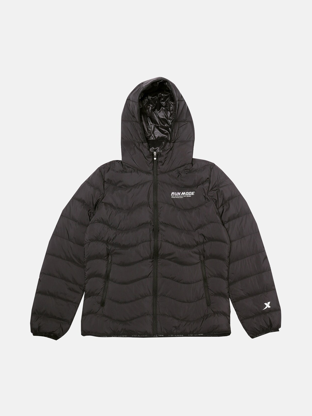 

Xtep Water Resistant Running Pure Polyamide Hooded Padded Jacket, Black