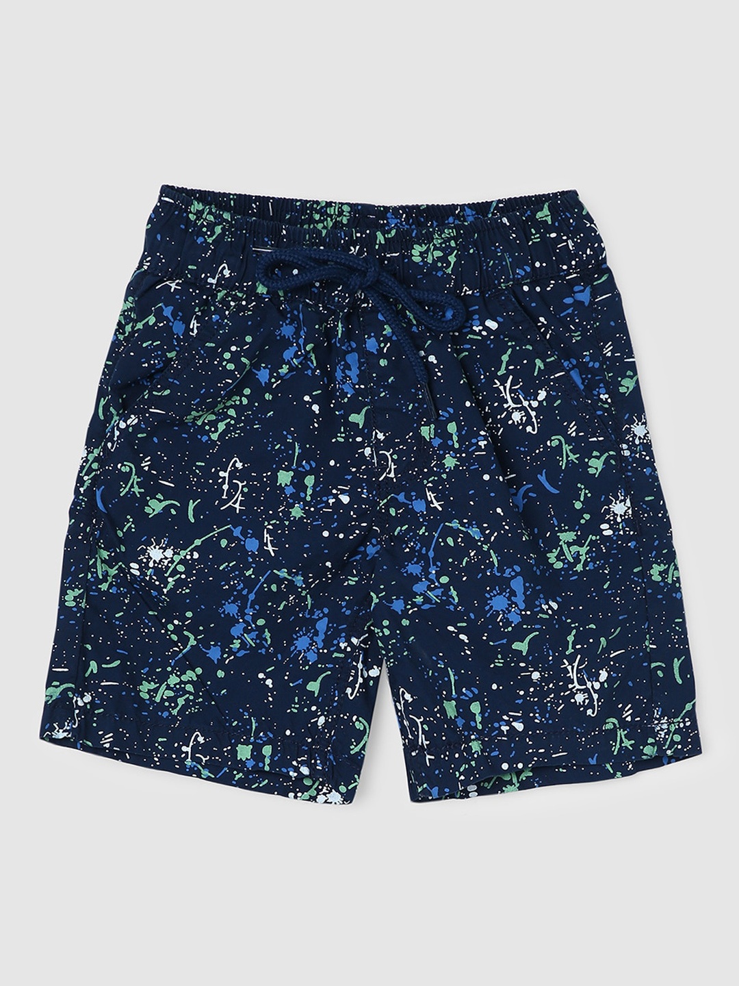 

max Boys Printed Pure Cotton Shorts, Navy blue