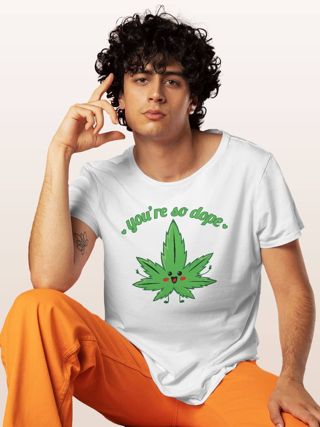 

macmerise Graphic Printed Cotton T-shirt, White