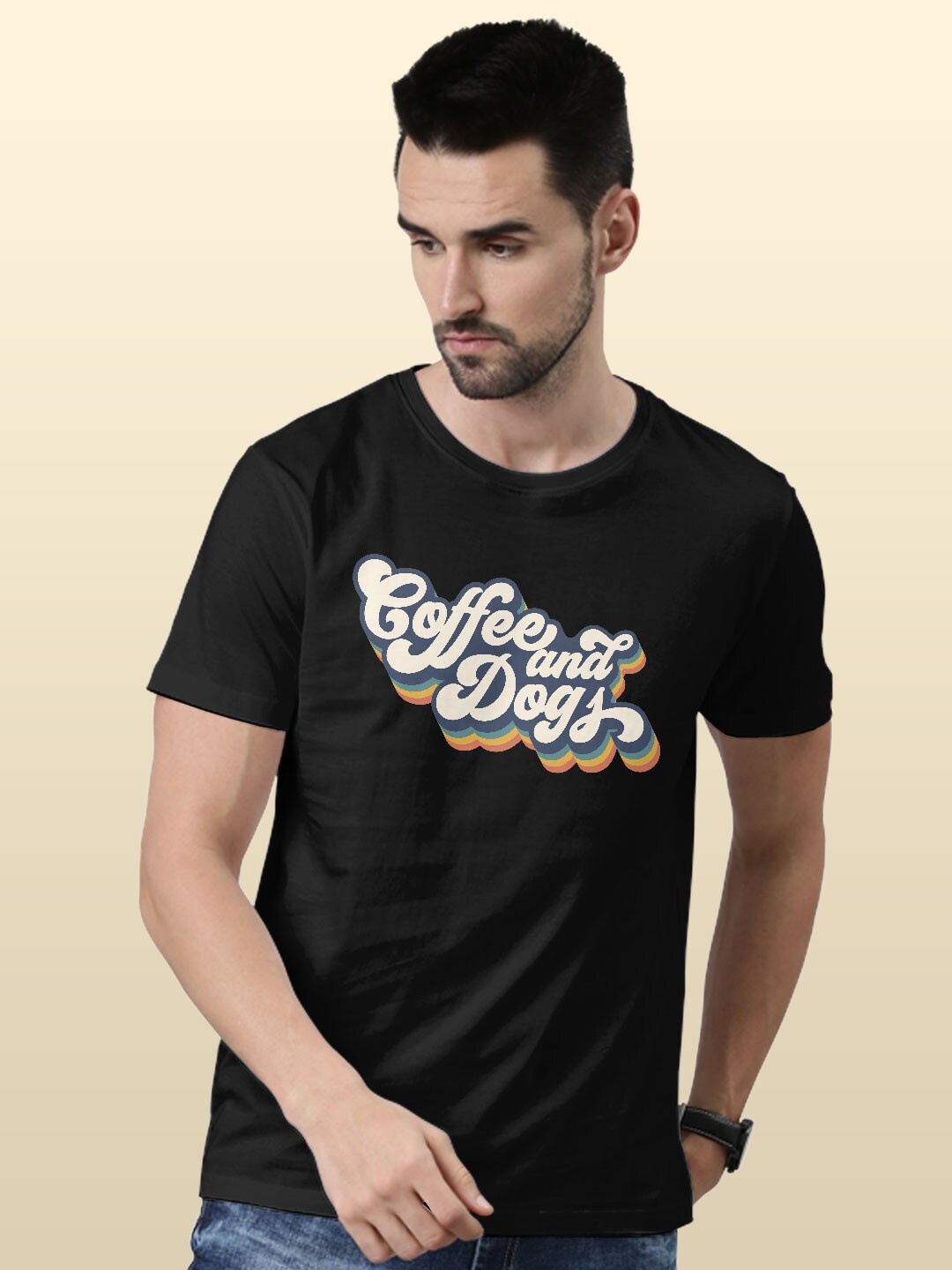 

macmerise Typograpahy Printed Cotton T-shirt, Black