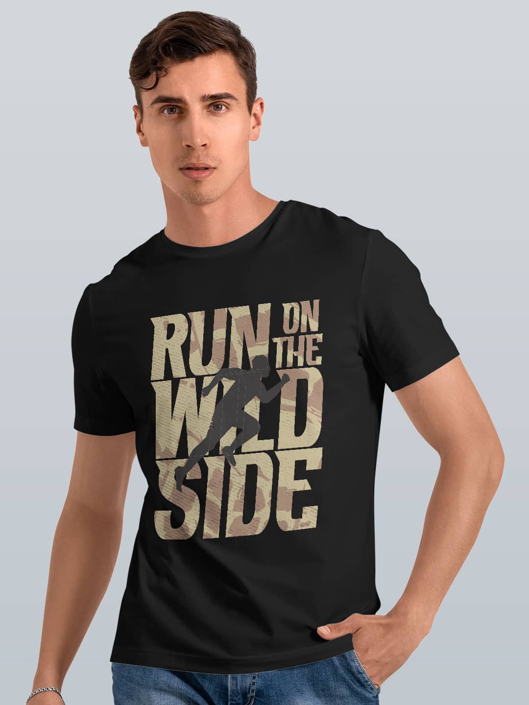 

macmerise Typography Printed Bio Finish Cotton T-shirt, Black