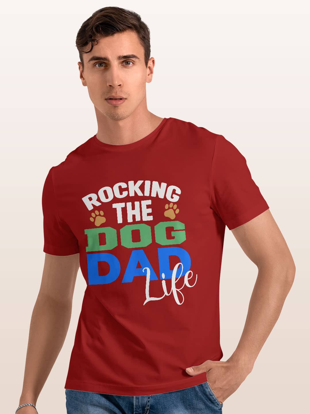 

macmerise Typography Printed Bio Finish Cotton T-shirt, Red