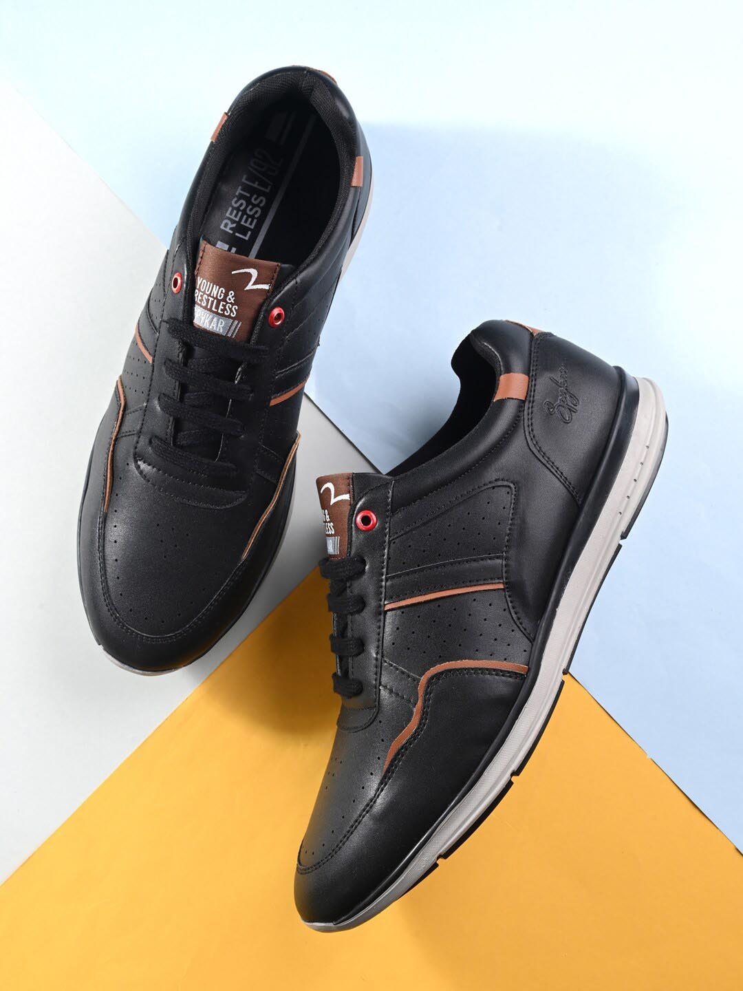 

SPYKAR Men Perforations Comfort Insole Sneakers, Black