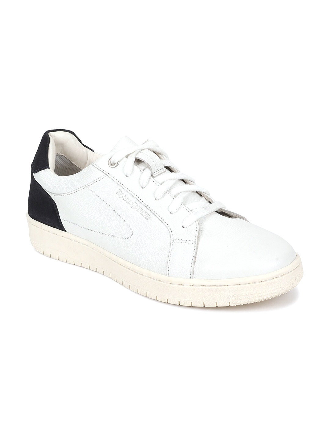 

Royal Enfield Men Iconic Leather Sneakers, White