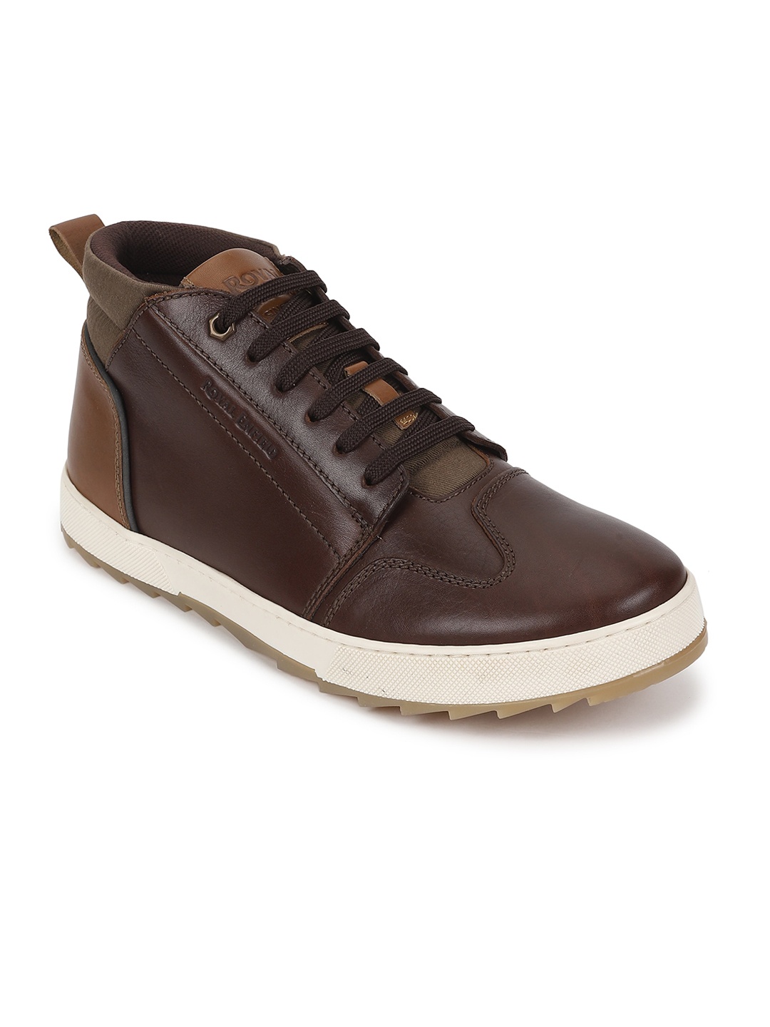 

Royal Enfield Men Hanker Leather Sneakers, Brown