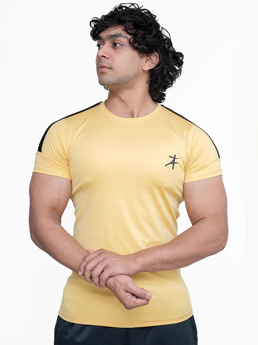 

Athflex Round Neck Casual T-shirt, Mustard