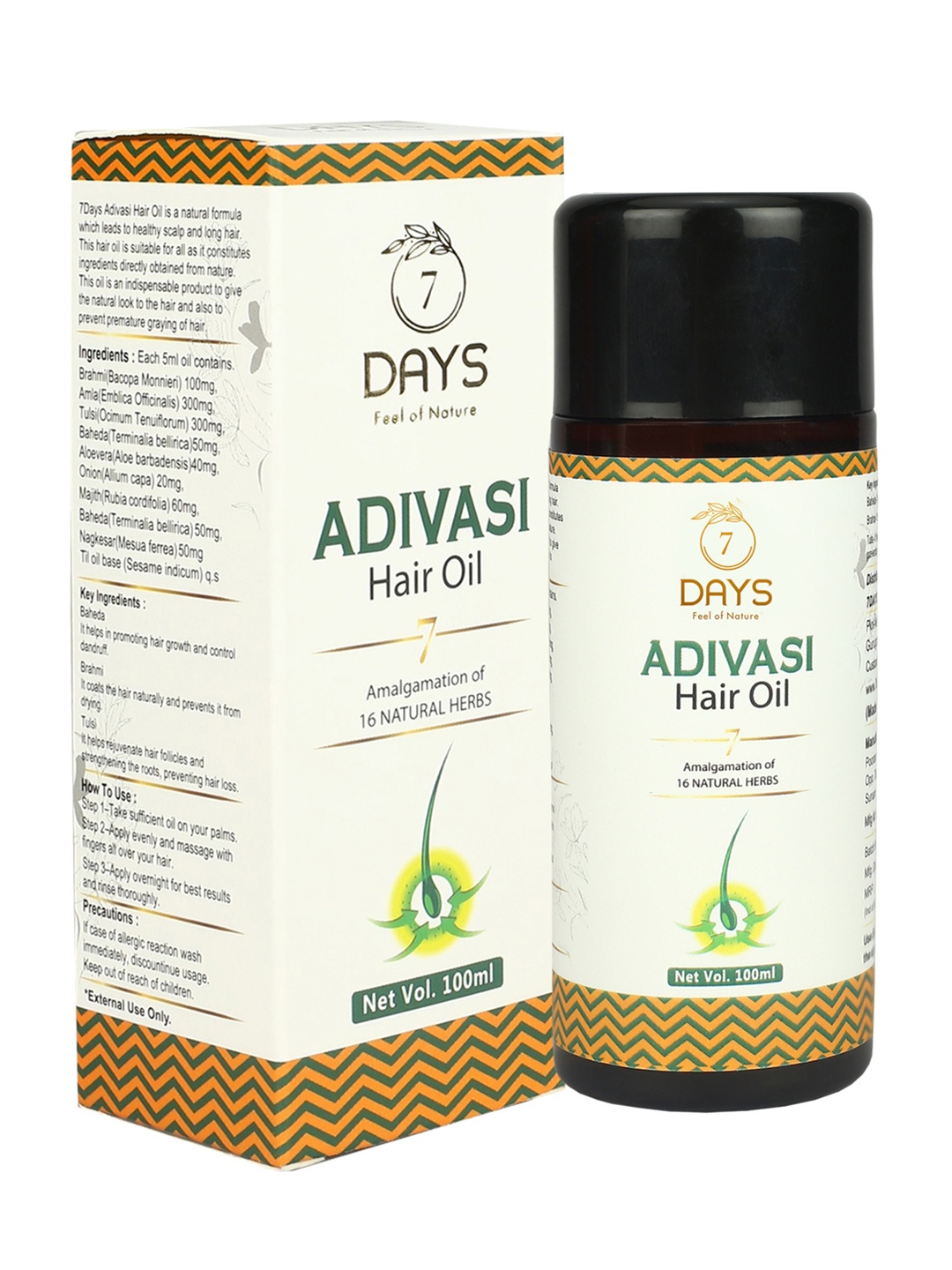 

7 DAYS Adivasi Hair Regrowth & Hair Control Oil - 100ml, Tan