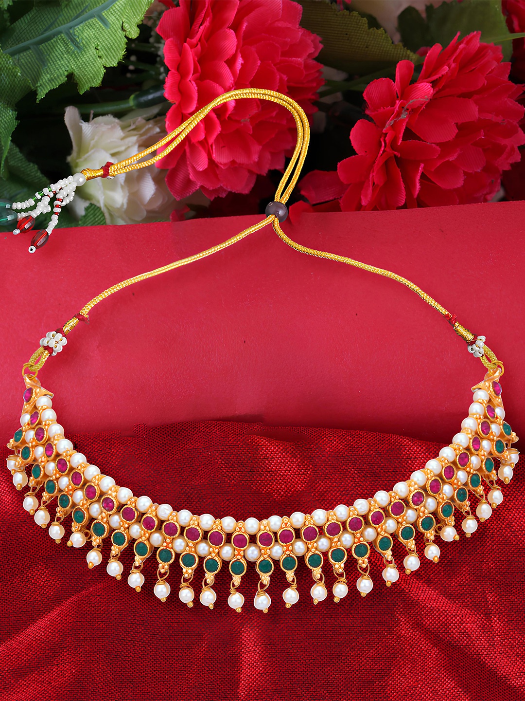 

KARISHMA KREATIONS Gold-Plated Pearl Choker Necklace