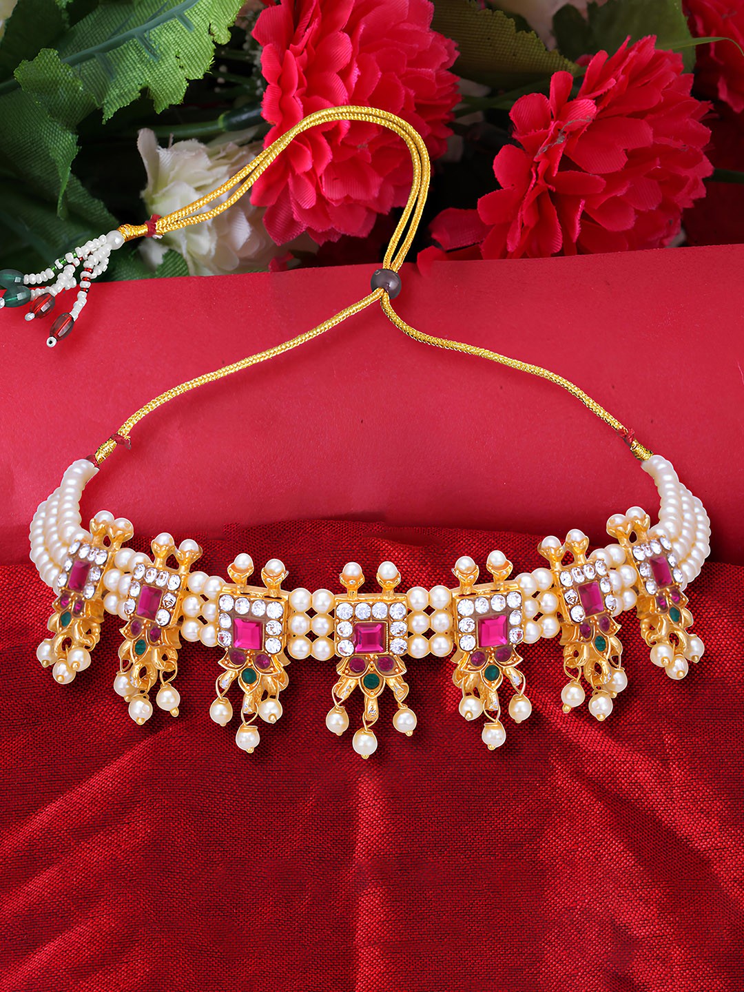 

KARISHMA KREATIONS Gold-Plated Pearl Choker Necklace