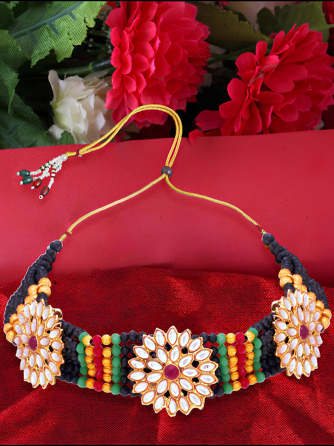 

KARISHMA KREATIONS Artificial Beads Necklace, Black