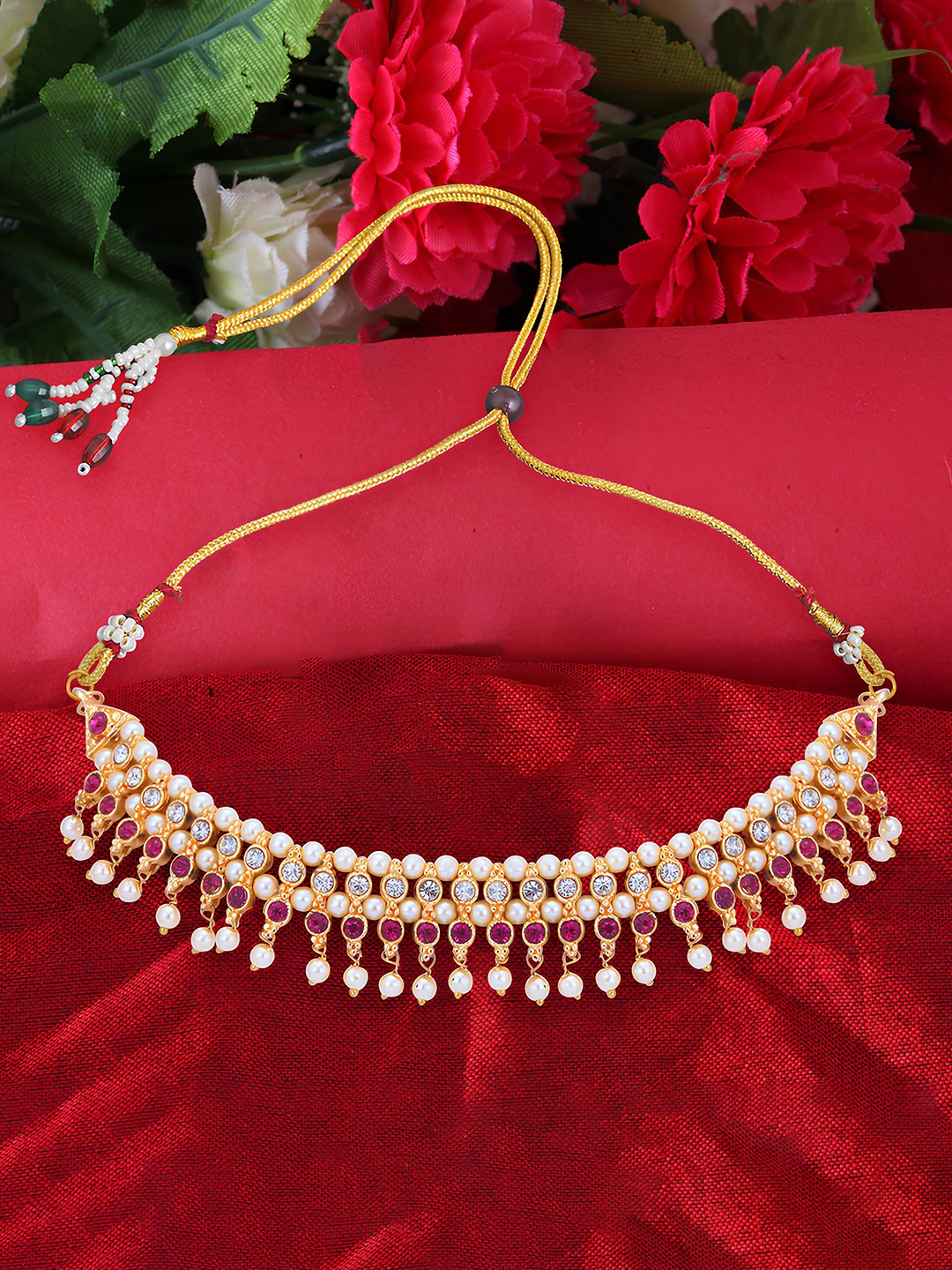 

KARISHMA KREATIONS Gold-Plated Pearl Choker Necklace