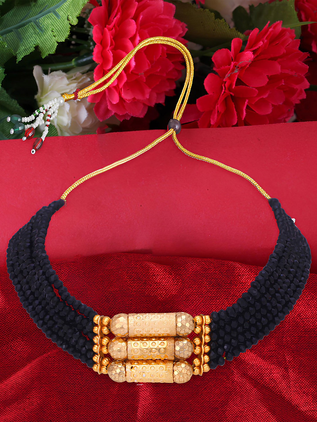 

KARISHMA KREATIONS Gold-Plated Chinchpeti Necklace