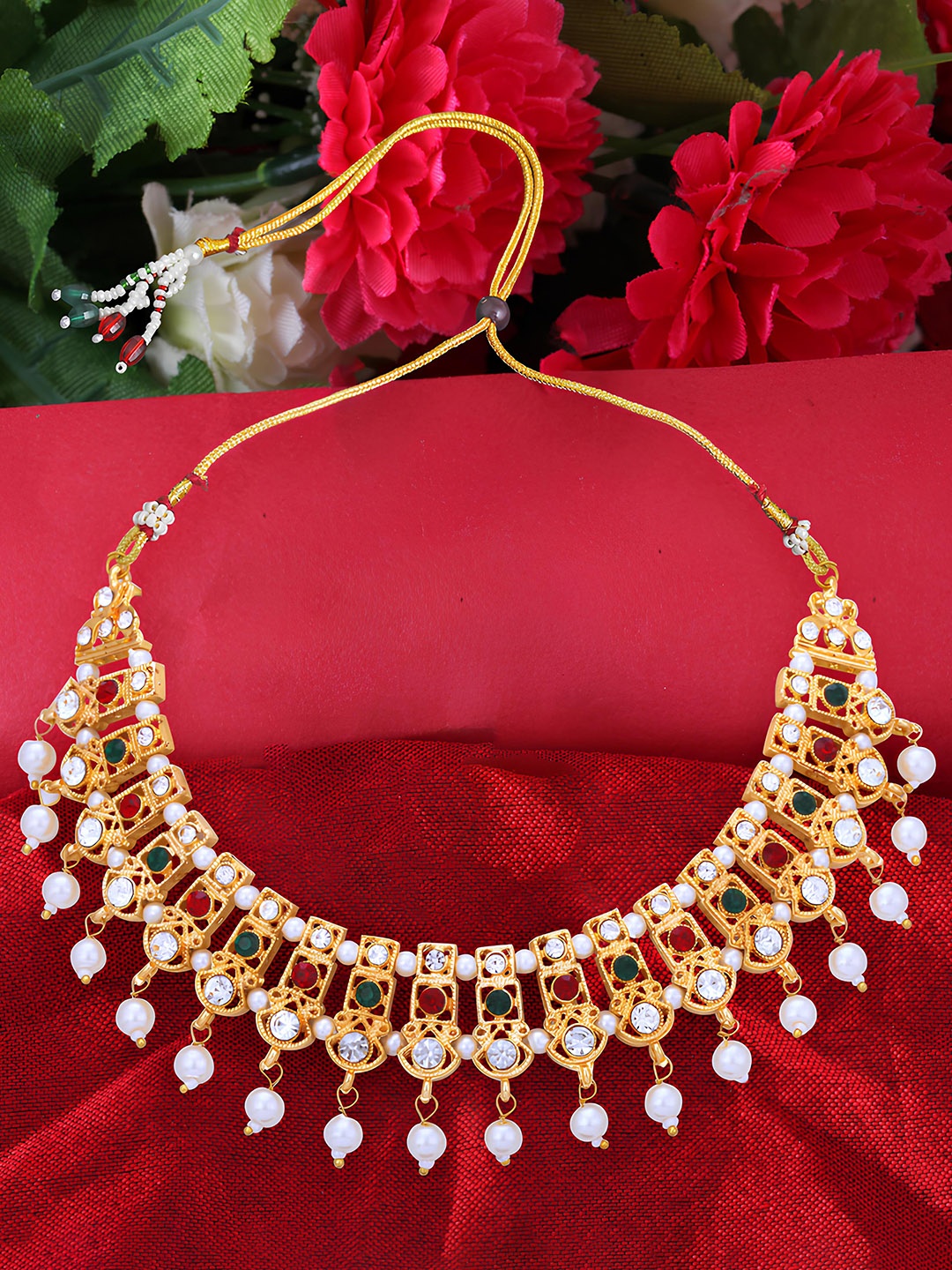 

KARISHMA KREATIONS Gold-Plated Chinchpeti Necklace
