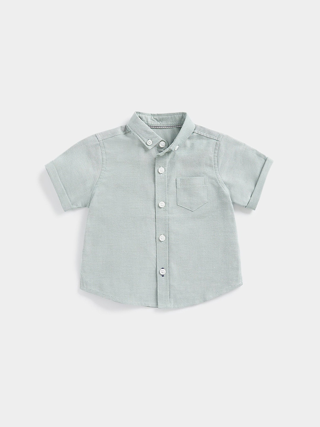

mothercare Infant Boys Spread Collar Pure Cotton Casual Shirt, Sea green
