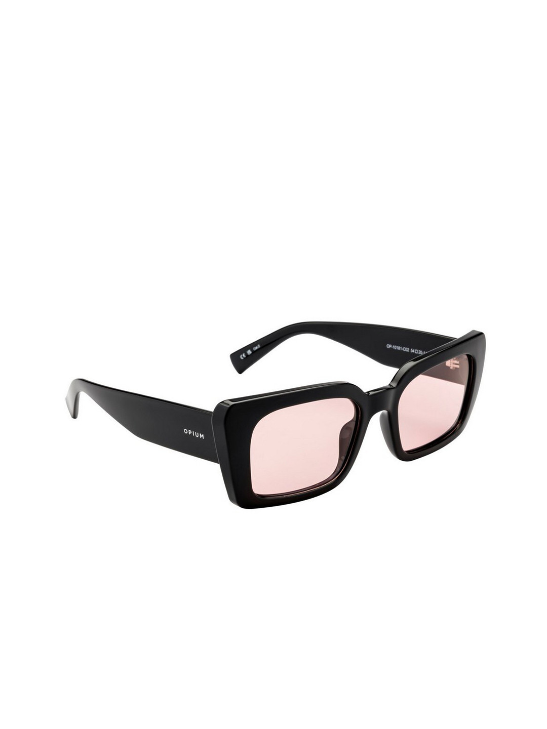 

OPIUM Women Rectangle Sunglasses & Polarised and UV Protected Lens OP-10181-C02-54-Black, Pink