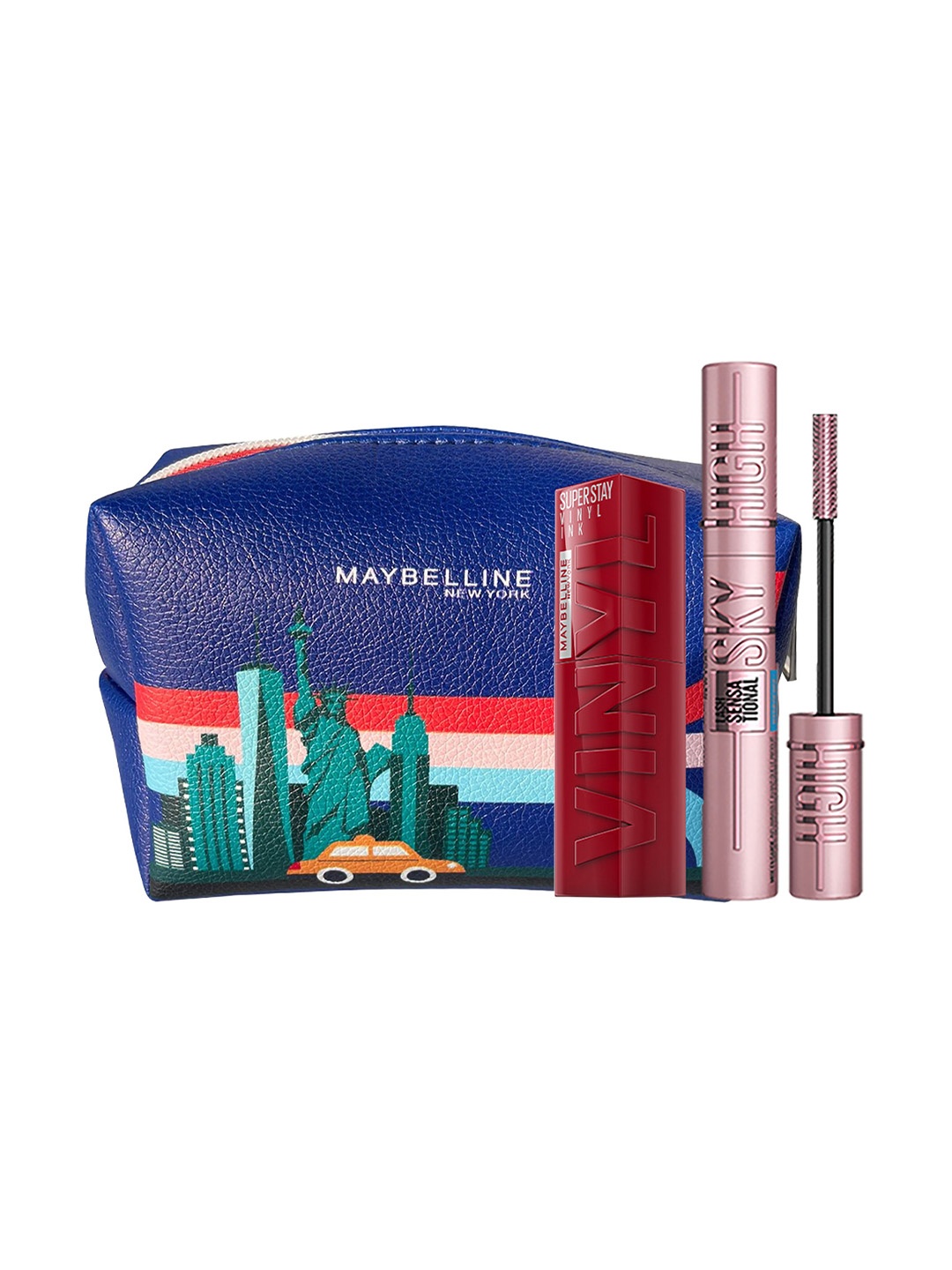 

Maybelline New York Suhana's Glam Kit - Vinyl Ink Lipstick 6ml & Sky High Mascara 4.2ml, Red