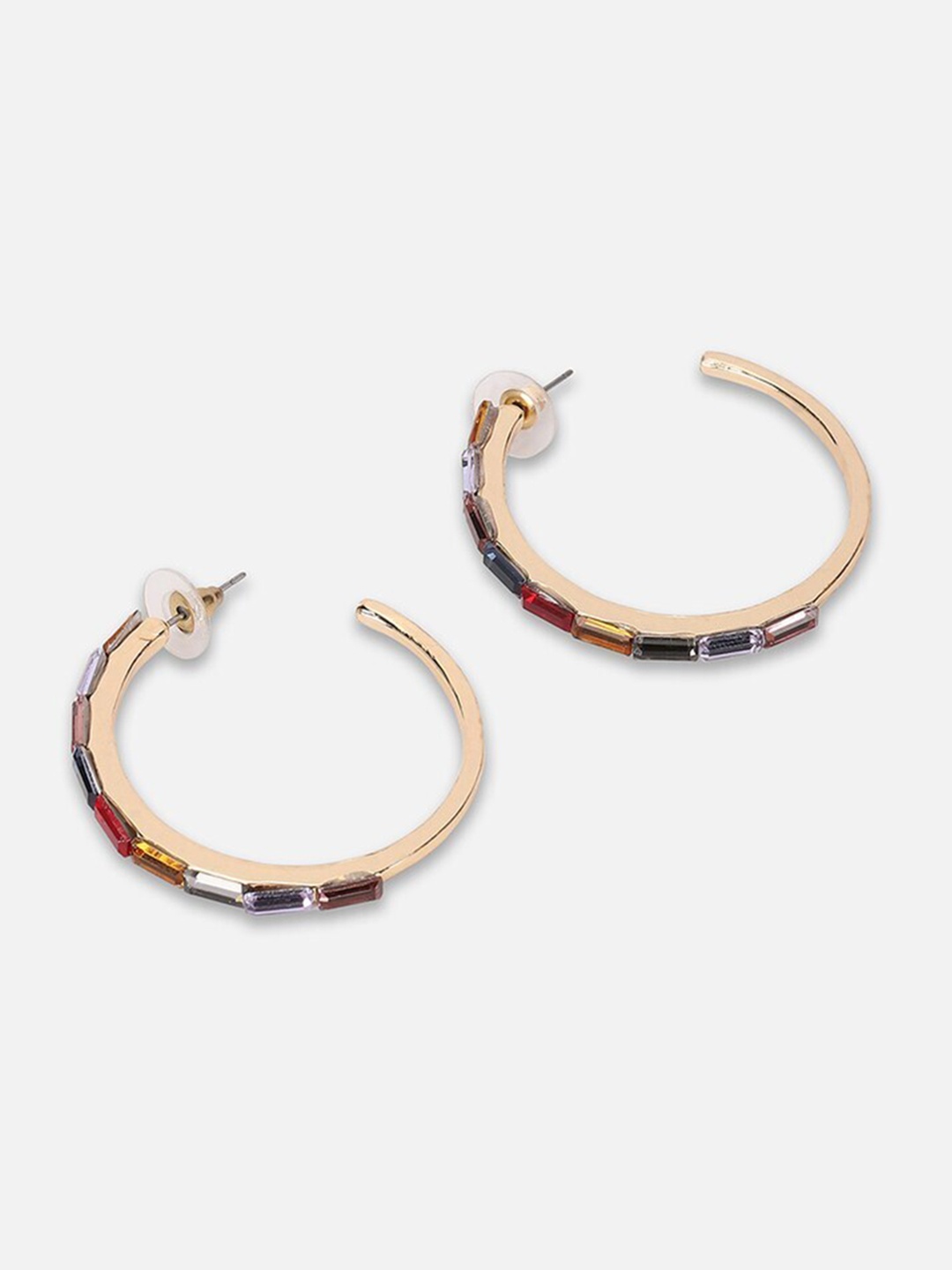 

FOREVER 21 Contemporary Half Hoop Earrings, Gold