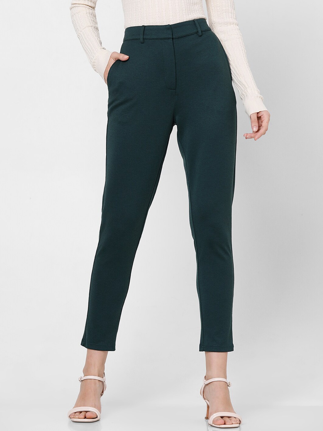 

Vero Moda Women Slim Fit Formal Trousers, Green