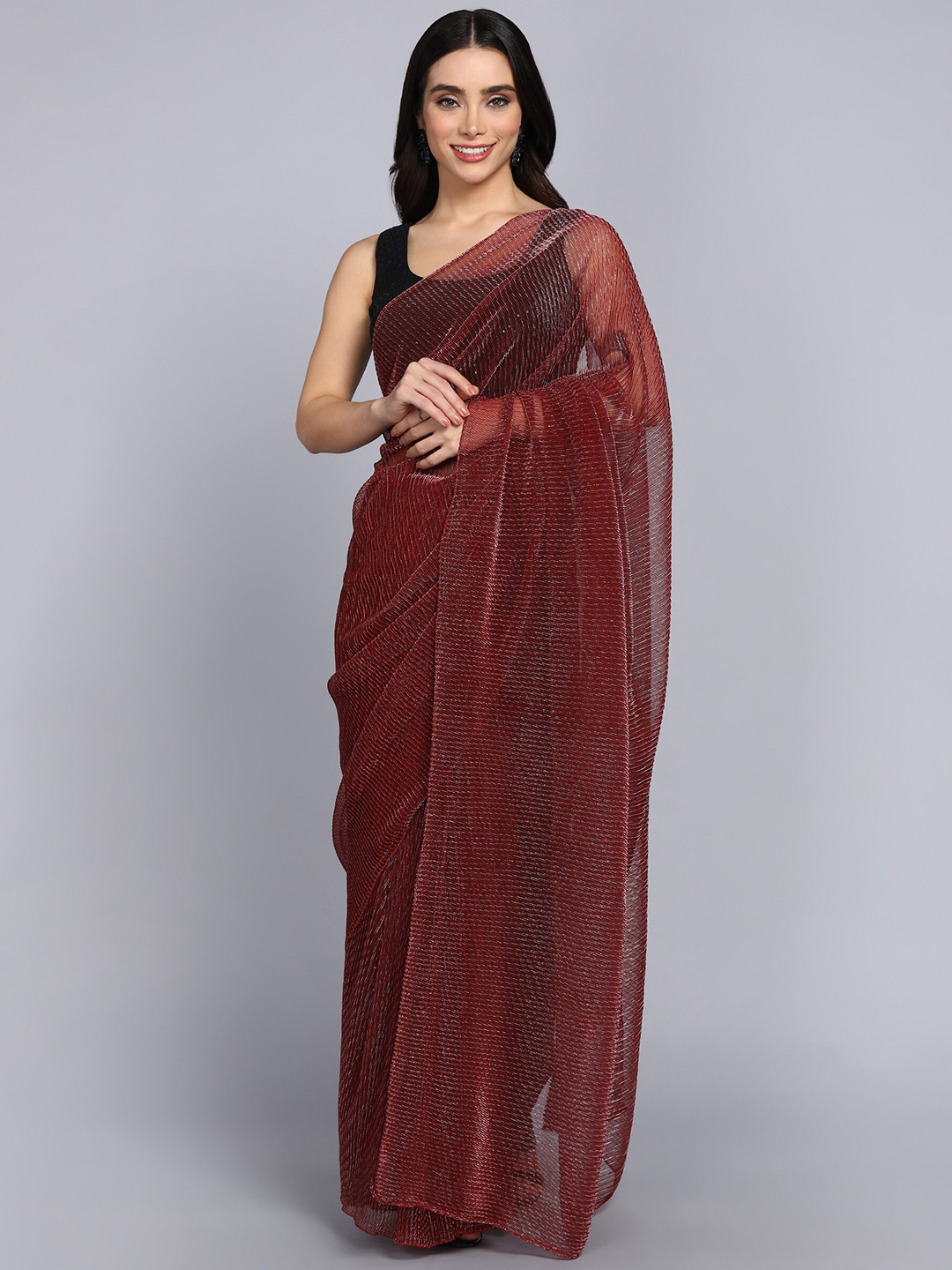 

KALINI Lycra Saree, Maroon