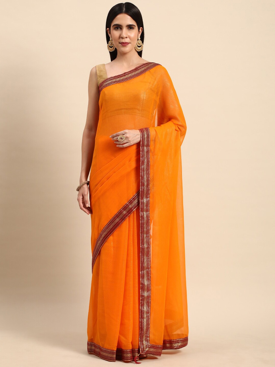 

KALINI Embellished Border Saree, Yellow
