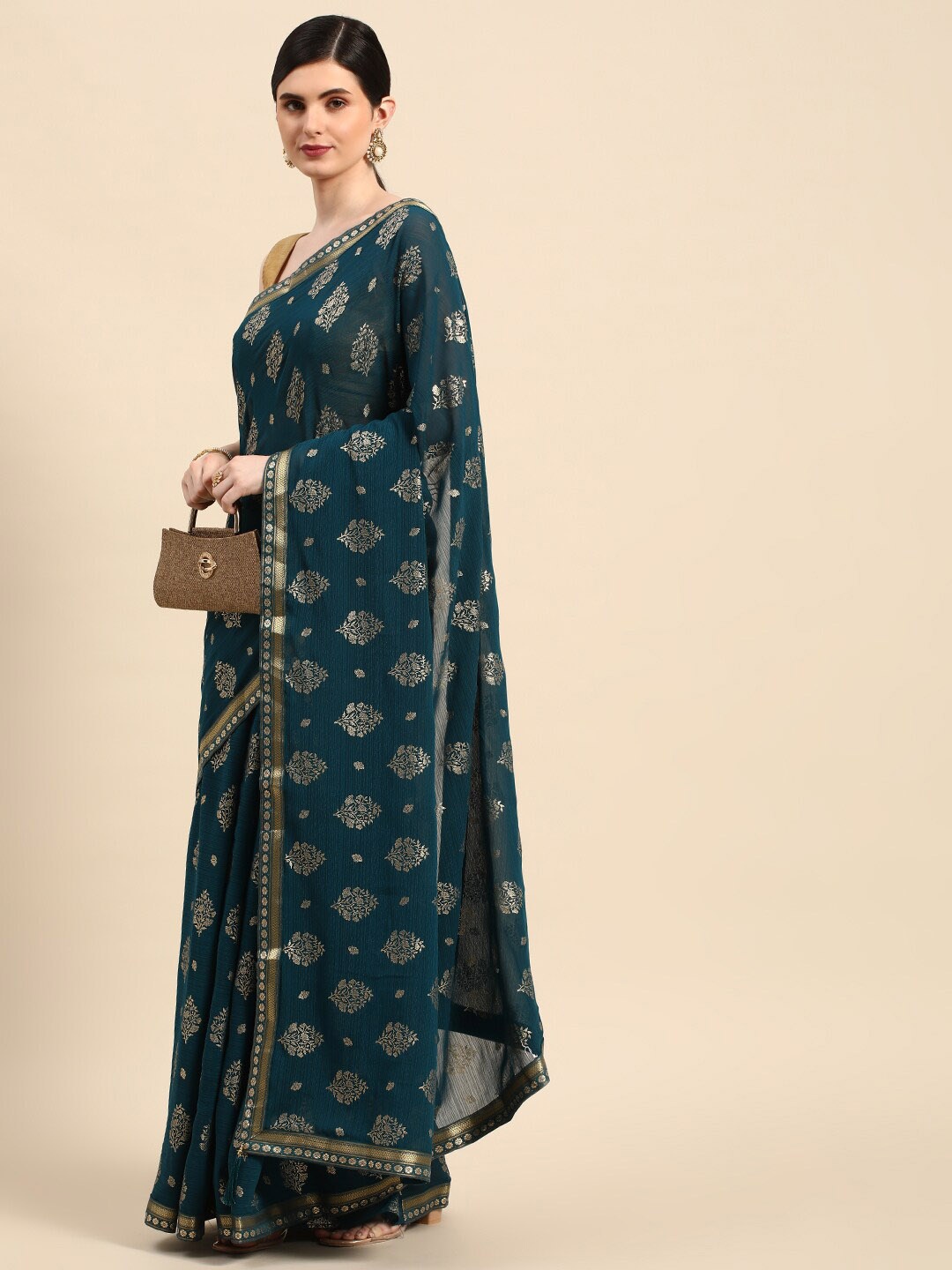 

KALINI Ethnic Motifs Printed Saree, Blue