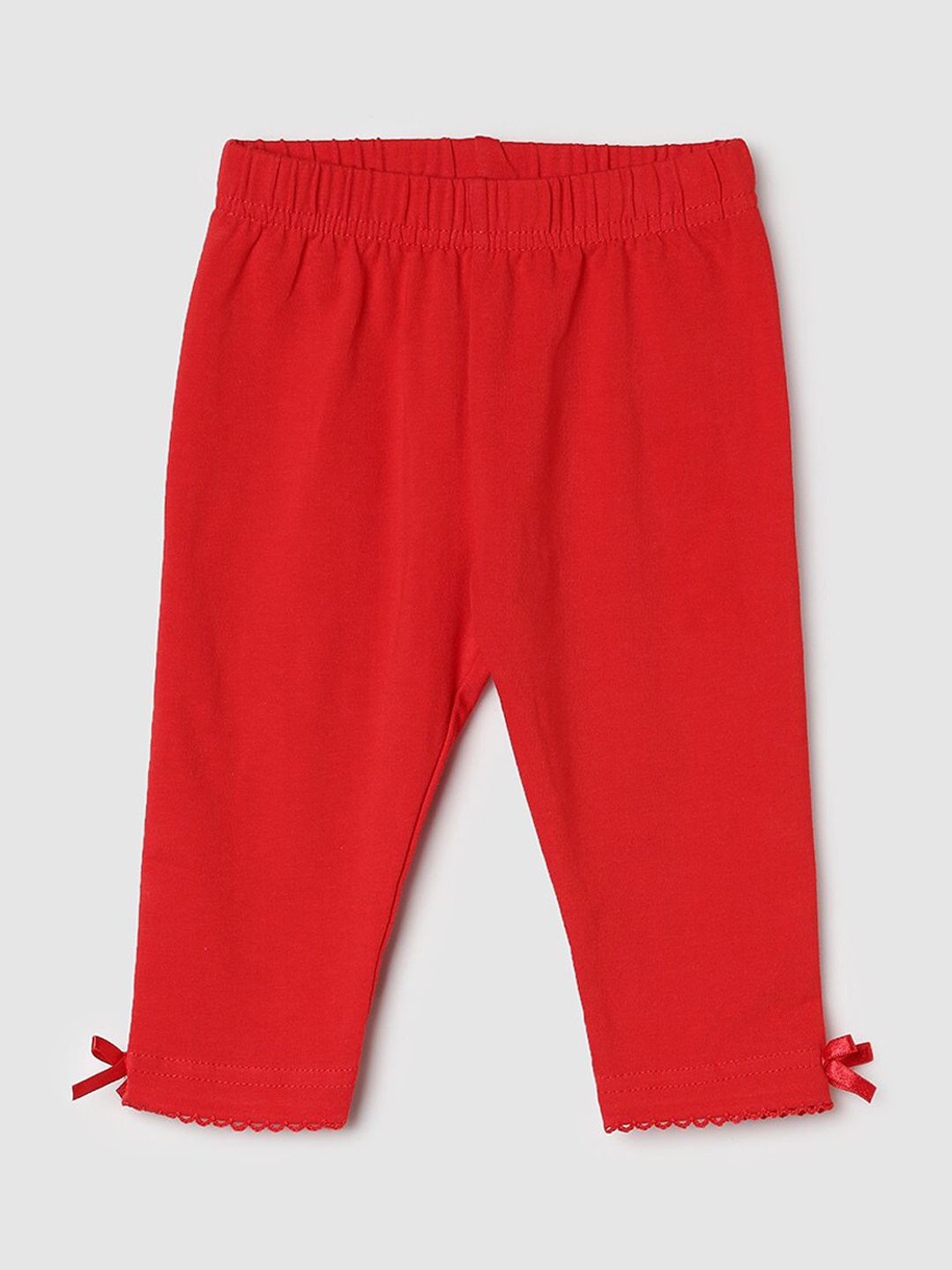 

max Girls Slip-On Cotton Lycra Leggings, Red