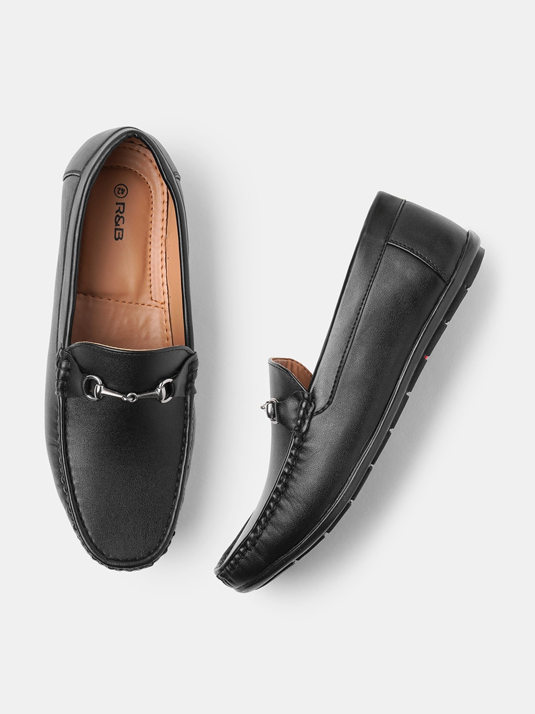 

R&B Men Comfort Insole Horsebit Loafers, Black