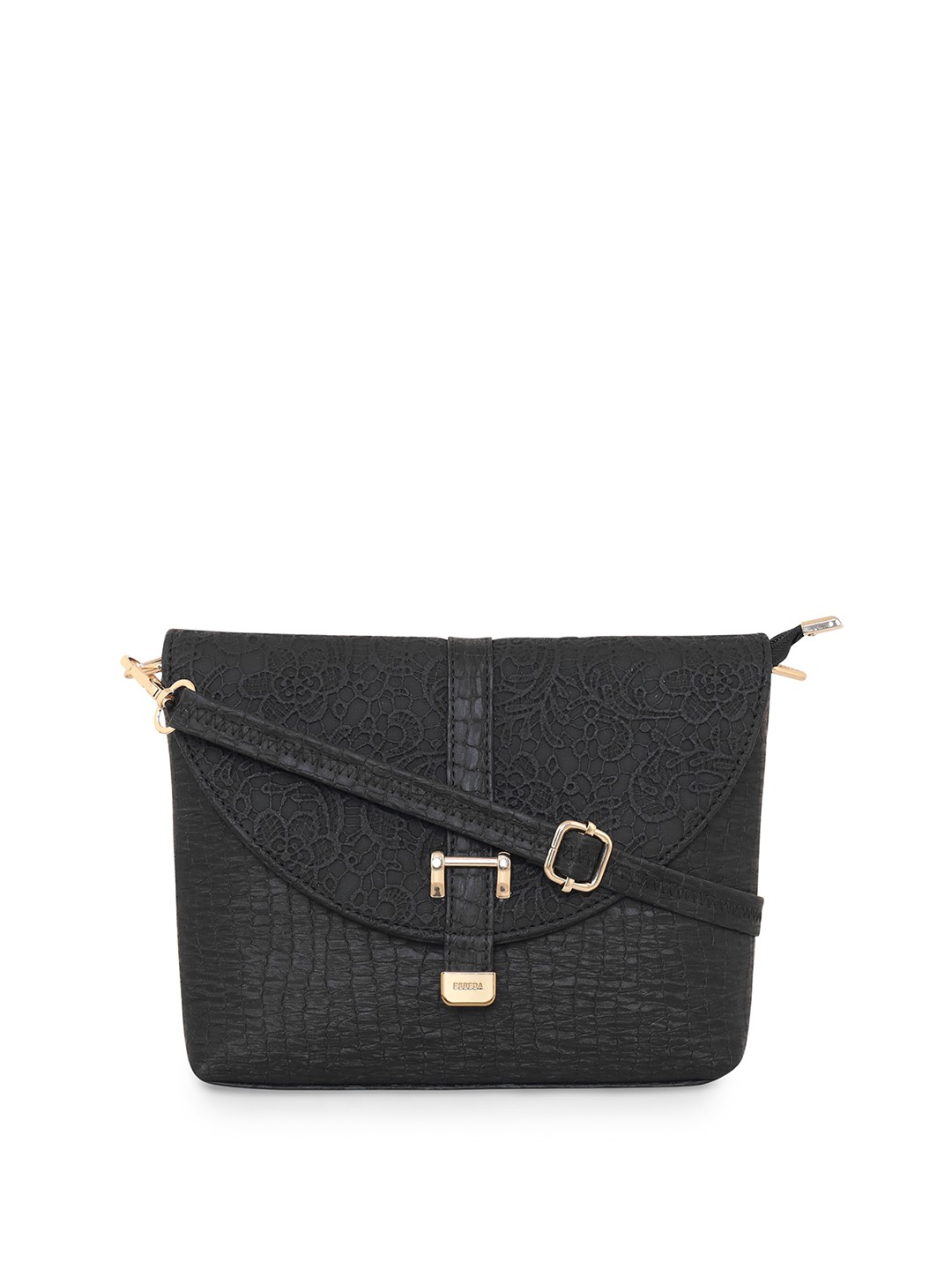

ESBEDA Flower Embossed Slingbag, Black