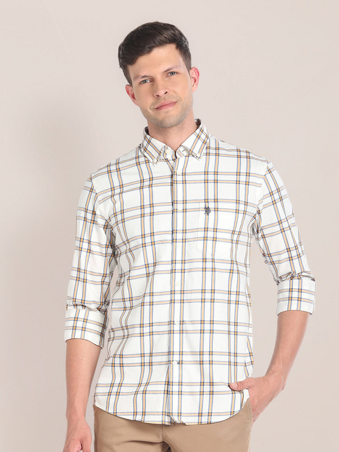 

U.S. Polo Assn. Tartan Checked Long Sleeves Casual Shirt, White
