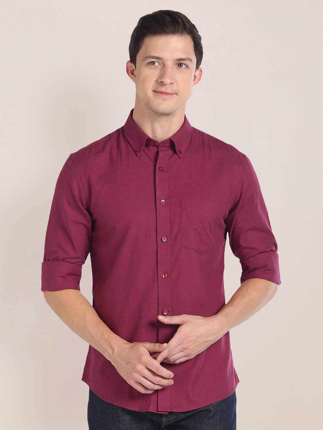 

U.S. Polo Assn. Button Down Collar Casual Shirt, Red