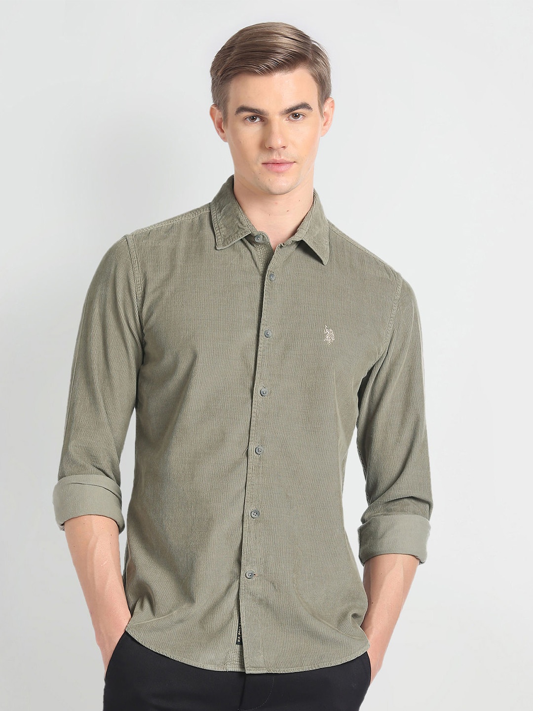 

U.S. Polo Assn. Denim Co. Slim Fit Opaque Casual Shirt, Green