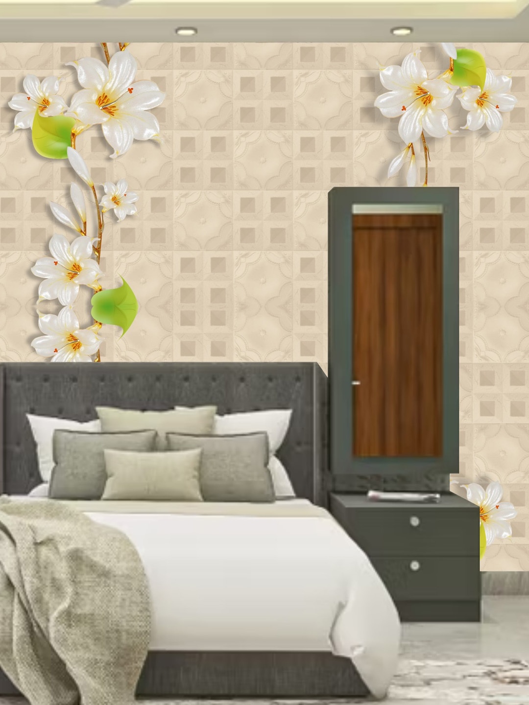 

KSHIRSA Pink Printed Self-Adhesive Wallpaper