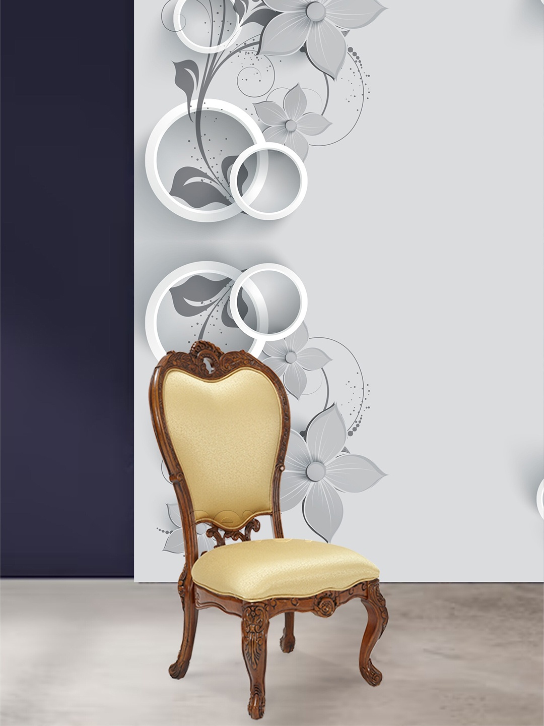 

KSHIRSA Orange & White Floral Printed Self-Adhesive Wallpaper