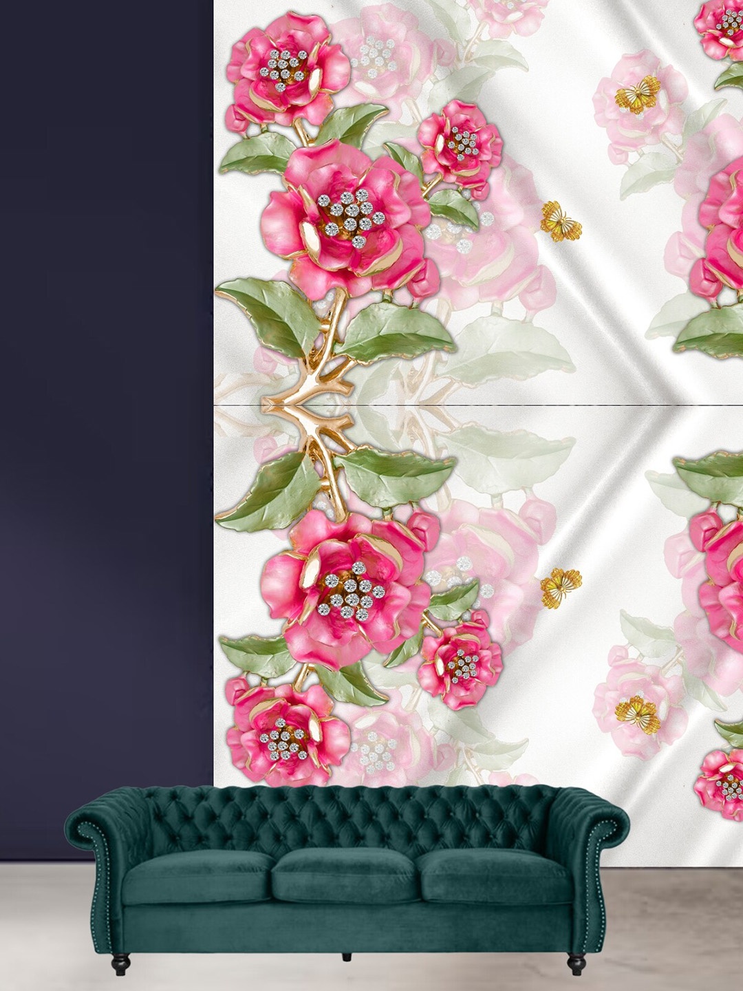 

KSHIRSA Pink Printed Self Adhesive Wallpaper