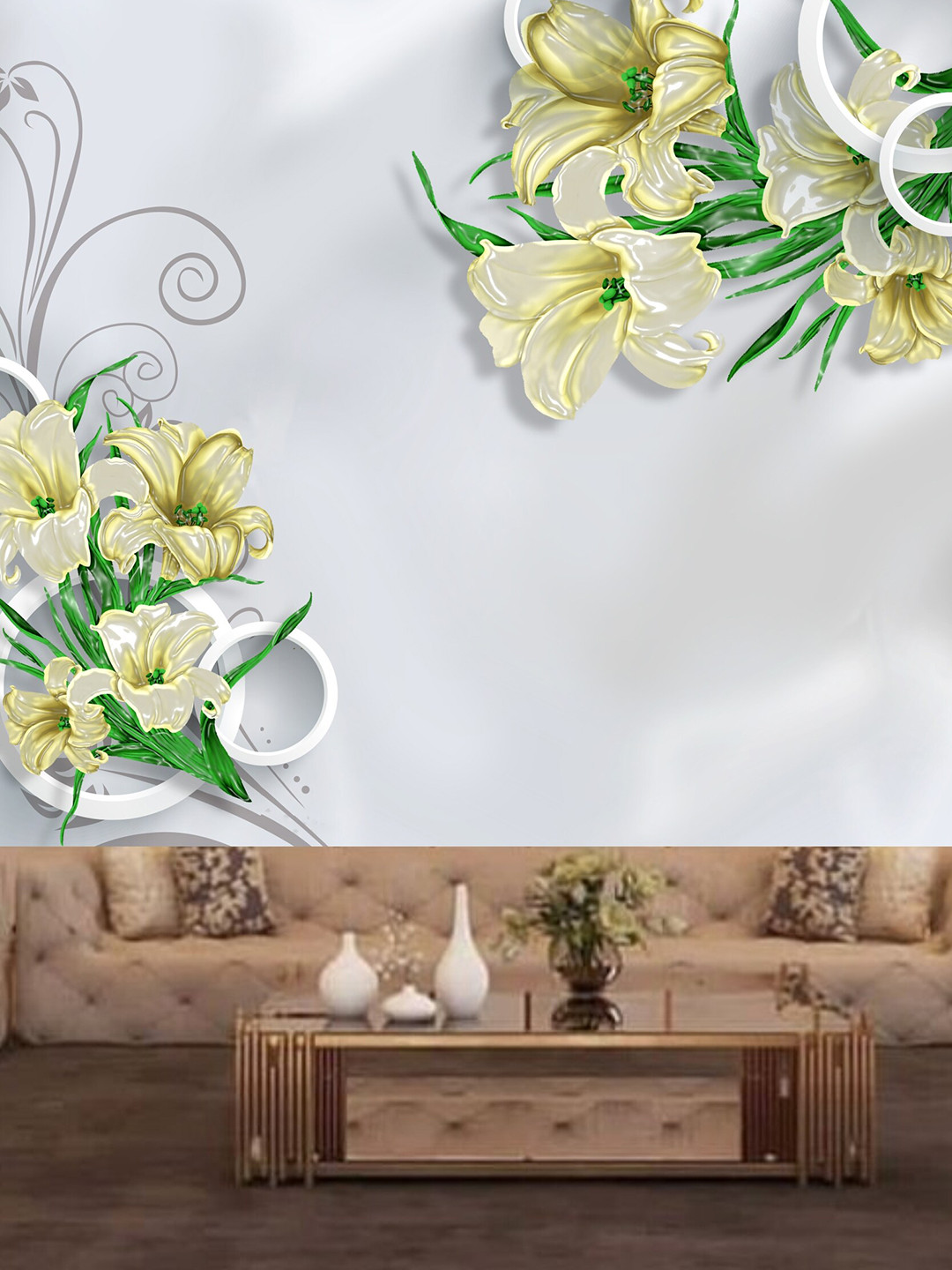 

KSHIRSA Green & White Floral-Printed Self-Adhesive Wallpaper