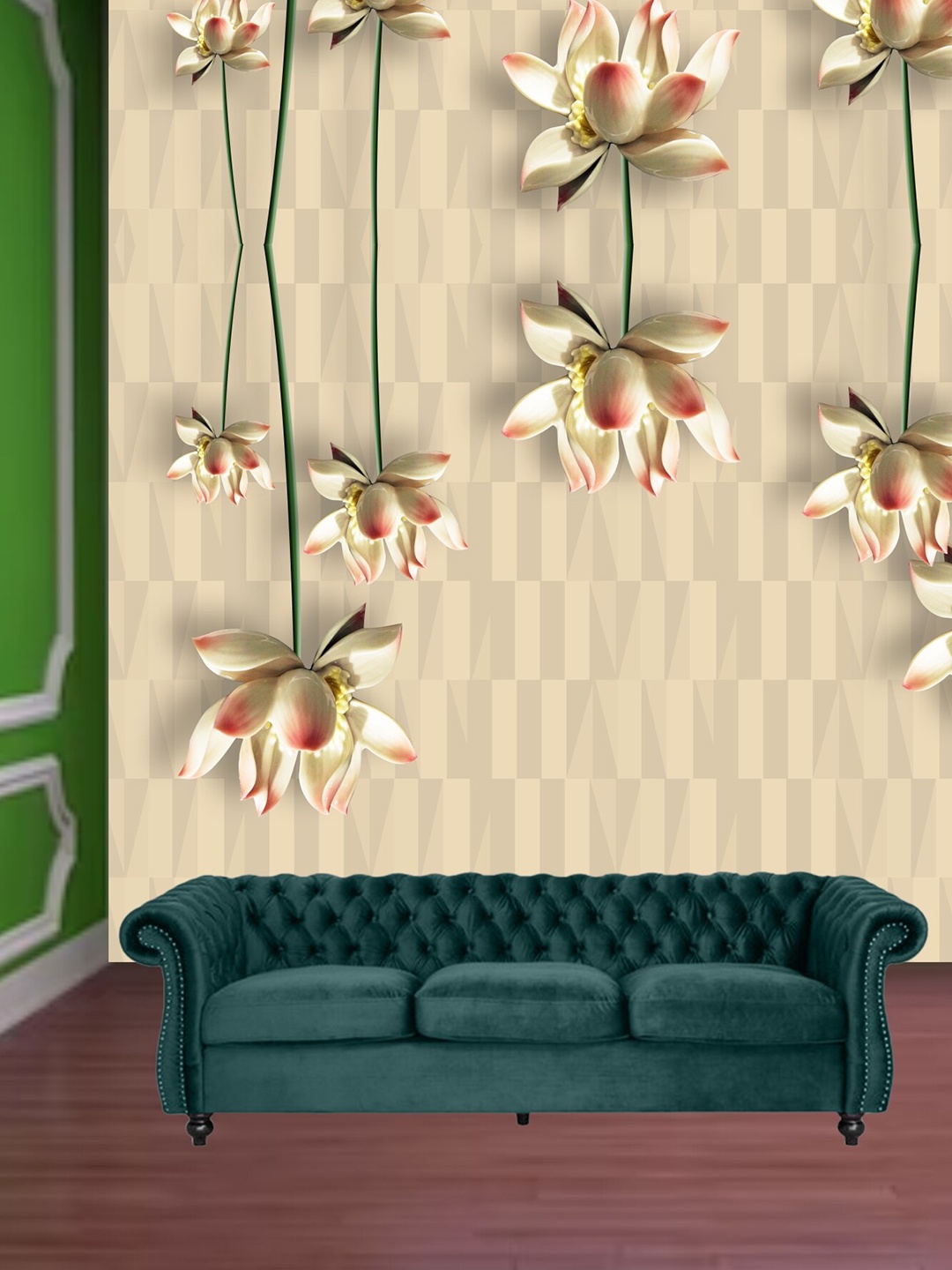 

KSHIRSA Pink Floral Printed Self Adhesive Wallpaper