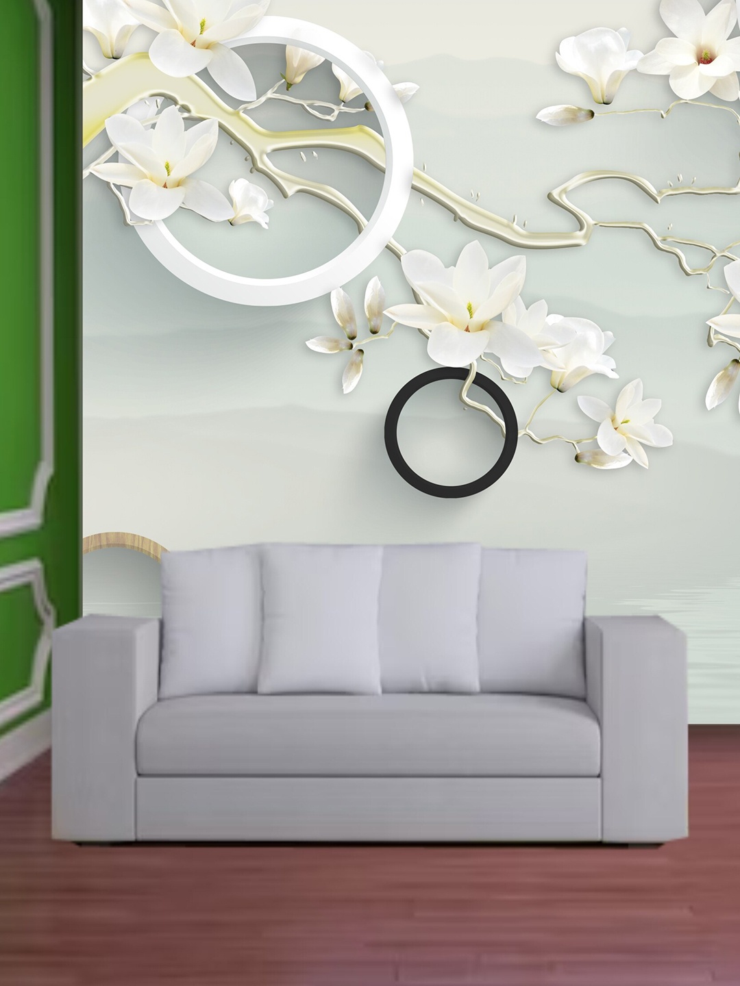

KSHIRSA Off-White Floral Printed Self Adhesive Wallpaper