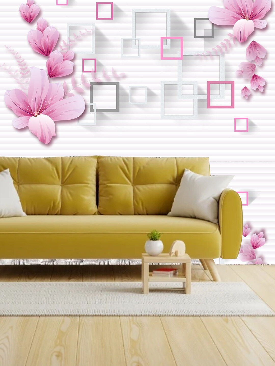 

KSHIRSA White & Pink Floral-Printed Self-Adhesive Wallpaper