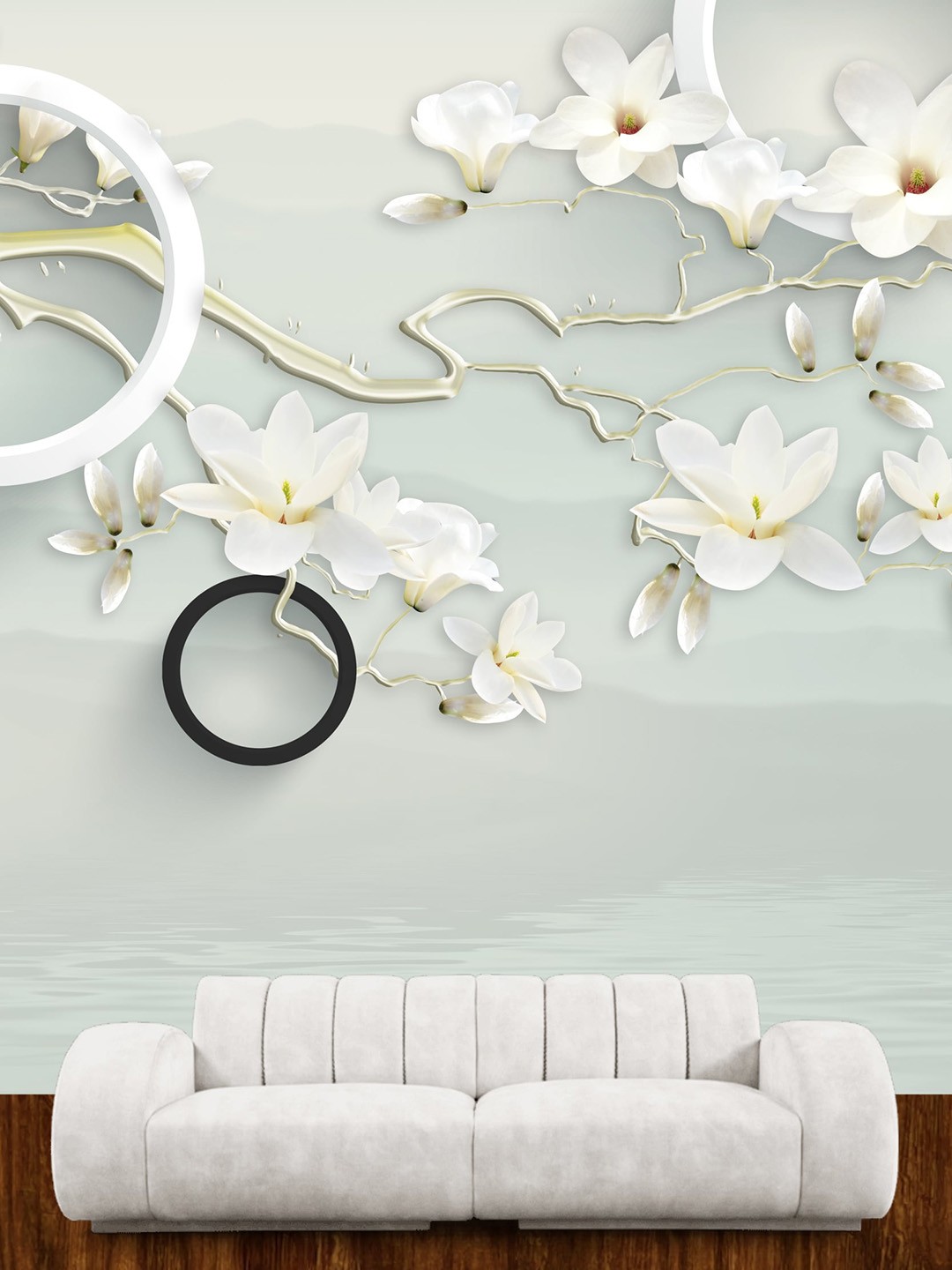 

KSHIRSA Off-White Floral Printed Self-Adhesive Wallpaper