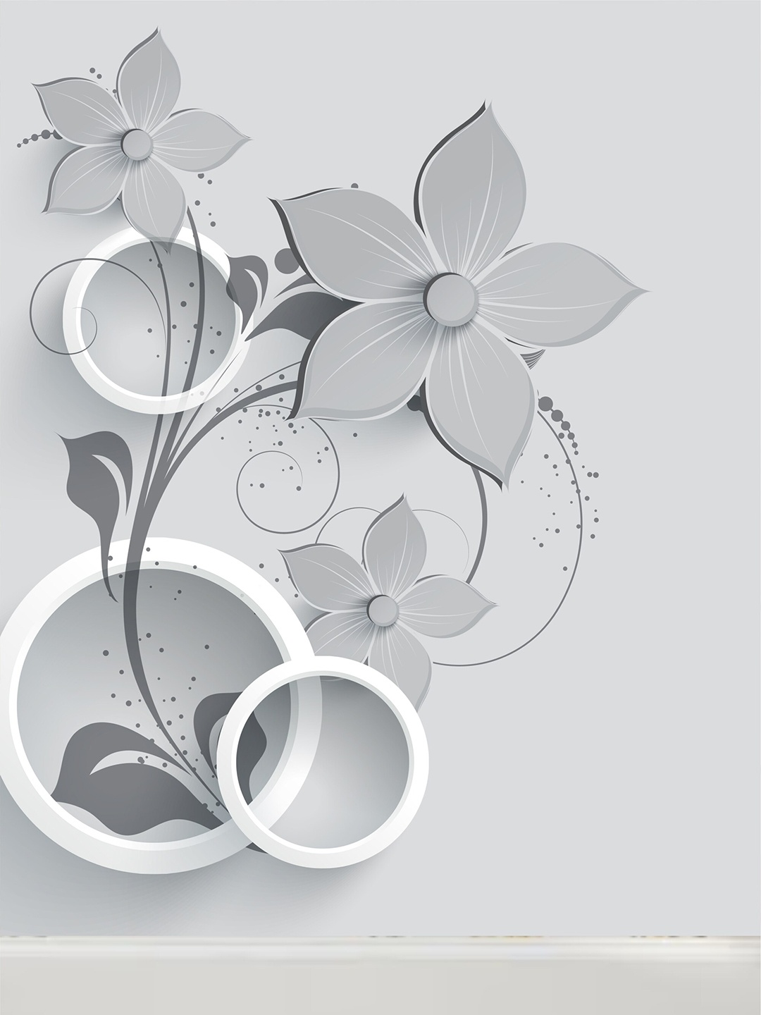 

KSHIRSA White Floral Printed Self Adhesive Wallpaper